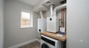 A compact whole house air purifier system designed for modern British apartments and townhouses