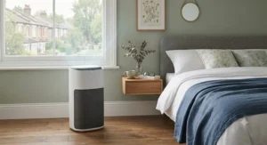 A true HEPA quiet air purifier for bedroom providing clean air filtration for a restful night's sleep.