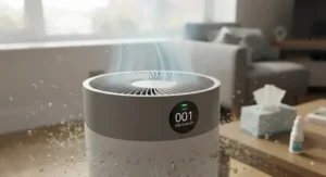 An H14 HEPA air purifier under £300 helping to reduce pollen and dust allergens indoors.