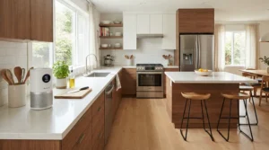 Tackling cooking smells using a photocatalytic air purifier vs HEPA unit in an open-plan kitchen.